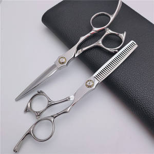 กรรไกรตัดผมมืออาชีพ สแตนเลสสตีล กรรไกรซอยผม กรรไกรตัดผมแบบแบน ด้ามยาว สกรูทองเหลือง ผลิตที่จางเจียกัง - Product Image 4