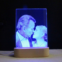 Acrylique néon personnalisé support de tableau lumière intérieur bord Lit Base gravure laser Led présentoirs signe
