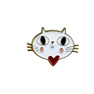 Custom Stylish Anime <b>Cat</b> Enamel Pin Alloy Brooch Black White Face Design <b>Backpack</b> Hat Decorative Accessory Gift - Product Image 4