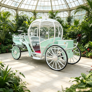 Chariot à chevaux en forme de citrouille de qualité commerciale, finition personnalisée, pour projet de développement touristique, élément paysager de station balnéaire - Product Image 1