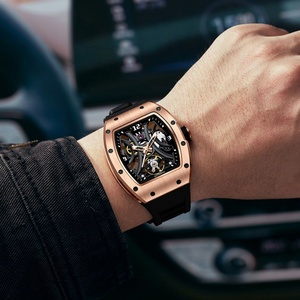 CHANCE Selling Customized Waterproof Rubber <b>Watch</b> Luxury Fashion Sports Style Hollow Automatic <b>Mechanical</b> High-end Barrel <b>Watch</b> - Product Image 6