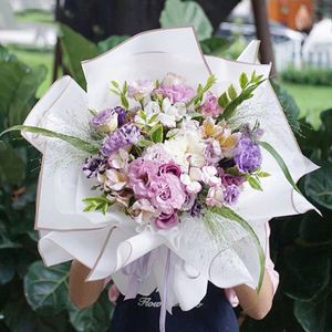 Papier d'emballage de haute qualité, couleur unie, bord doré, très vendu, multicolore, imperméable, pour bouquets de fleurs - Product Image 5