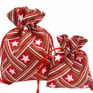 Fancy Fabric Drawstring <b>Gift</b> <b>Bag</b> for <b>Christmas</b> Customized Printed Present Wrapping Pouch High Quality - Product Image 3