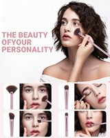 Kit de pinceaux à paupières de luxe 8 pièces, boîte rigide rose portable, pinceaux à maquillage pour les yeux en fibres fines