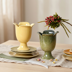 Jarrón de Cerámica Creativo Personalizado de Estilo Nórdico Moderno y Ecológico, con Forma Especial y Base Alta, para Arreglos Florales Secos en 3D - Product Image 2