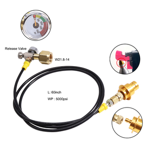 Adaptador de Conexión Rápida Soda Club Terra Art a Adaptador Externo de CO2, Kit de Manguera de 1.5m, W21.8-14 o CGA320 con Manómetro y Desconexión Rápida - Product Image 3
