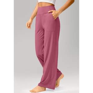 กางเกงทำงานโยคะขากว้างของผู้หญิง2025มีกระเป๋าเอวสูงกางเกงเลานจ์กางเกงชุดเดรสกางเกงตัวเล็ก/สูง28" - Product Image 4