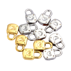 Gold & <b>Silver</b> Plated Stainless Steel Cute Heart Lock <b>Charms</b> Unisex Fashion Pendants for DIY Jewelry Making Gift - Product Image 1