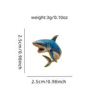 Badges en émail personnalisés en gros, Cadeau, Motif Requin Bleu Féroce, Ornement Requin Tendance Océanique, Articles de collection, Pins Animaux Sauvages