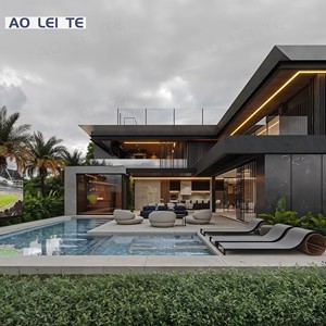 Ville moderne di lusso della struttura d'acciaio fatte cinesi con le case prefabbricate rispettose dell'ambiente usate per gli hotel di vacanza - Product Image 1