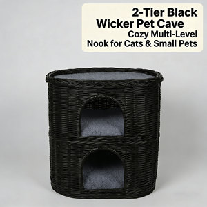 บ้านแมวหวายสานมือสอง<span class=keywords><strong>ชั้น</strong></span> เตียงแมวหวาย <span class=keywords><strong>คอนโด</strong></span>สัตว์เลี้ยงในร่มและกลางแจ้ง พร้อมเบาะนุ่ม - Product Image 2