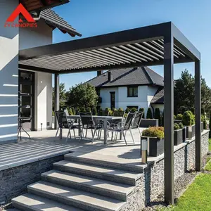 Garten Aluminium Pergola Dach Kits Patio Abdeckung Pavillon Lamellen dach Baldachin Pergolen