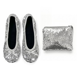 Nuevo Diseño Transfronterizo: <span class=keywords><strong>Zapatillas</strong></span> <span class=keywords><strong>de</strong></span> <span class=keywords><strong>Ballet</strong></span> Plegables <span class=keywords><strong>de</strong></span> Interior con Cordones, Lentejuelas y Logotipo Personalizado - <span class=keywords><strong>Zapatillas</strong></span> Planas para Boda para Todas las Estaciones - Product Image 1