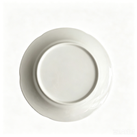 Assiette en céramique de 8 pouces peinte à la main avec nœud en relief, bord festonné, mignonne assiette à dessert ou à salade, vaisselle décorative pour la maison
