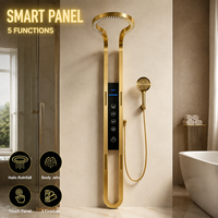 Système de douche intelligent YOUKANG avec panneau, pommeau de douche pluie Halo, commande tactile, jets latéraux, remplisseur de baignoire, finitions Or, Noir, Chrome, Vente en gros directe usine