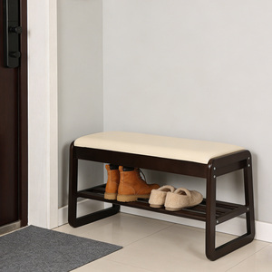 <span class=keywords><strong>Banc</strong></span> organisateur d'espace confortable, présentoir à <span class=keywords><strong>chaussures</strong></span>, étagère à <span class=keywords><strong>chaussures</strong></span>, tabouret à <span class=keywords><strong>chaussures</strong></span> rembourré en bois pour le salon, l'entrée - Product Image 2