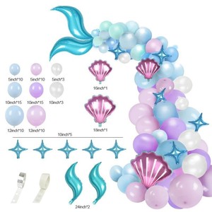 DAMAI Mermaid Birthday Balloon Garland Arch Kit, Baby Shower Decorations for Boys Girls, Under The Sea Theme Party Supplies - Product Image 2