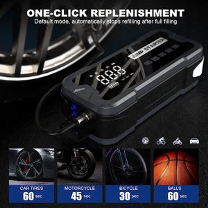 Démarreur <span class=keywords><strong>de</strong></span> voiture portable Jumper Booster 4000A 12V, batterie externe, pompe à air, gonfleur <span class=keywords><strong>de</strong></span> pneus, charge USB-C, écran numérique, lumière LED - Product Image 3