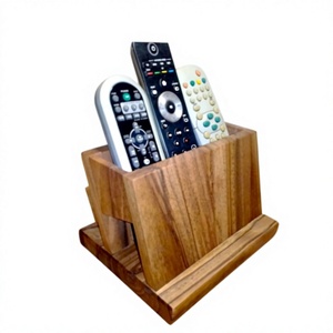 Custom Modern Handmade Wooden Remote <b>Control</b> <b>Holder</b> Organizer with Multiple Compartments for Desktop Use - Product Image 3