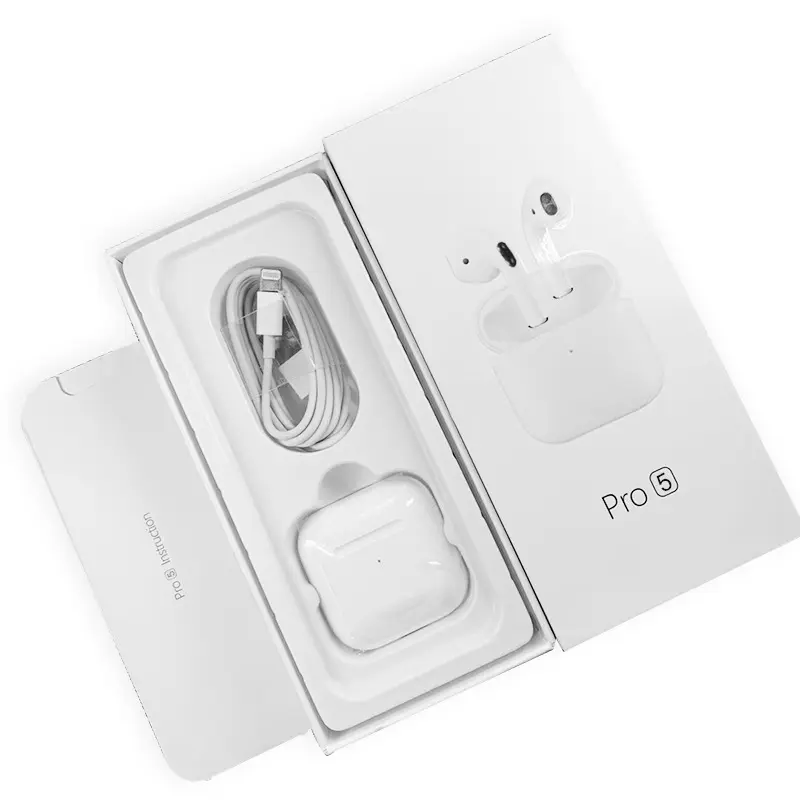 Pro 5 kulaklık kablosuz şarj su geçirmez kulaklık Siri dokunmatik kontrol Pro5 cep telefonu için kulakiçi