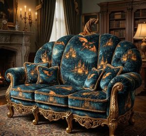 Tela de tapicería estampada de dragones y castillos de primera calidad, por yarda, tela artística de fantasía con dragones para muebles y sofás - Product Image 4
