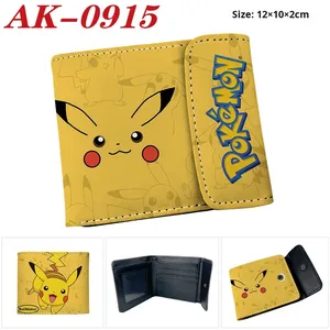 Mới bền Pokemon theo chủ đề PU ngắn ví 12x10cm Pikachu độ nét cao in Bifold tiền chủ Snap đóng cửa thời trang Quà Tặng - Product Image 2
