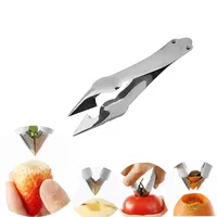 Couteau de cuisine en acier inoxydable Gadget New Pineapple Slicer Cutter Strawberry Huller Fruit Peeler Pinces Slicer Ananas pour métal