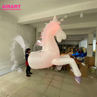 Costume de cheval géant lumineux de 10 pieds, costume gonflable de cheval et de jockey pour déguisements