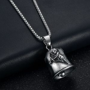 yunnique Stainless Steel <b>Bell</b> Pendant With <b>Angel</b> Cupid Design For Necklace Gift - Product Image 3