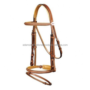 Brida de caballo con relleno suave de cuero de alta calidad, banda para la frente cosida de lujo, equipo de caballo al por mayor, fabricante al por mayor - Product Image 1