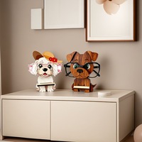 Support de rangement et présentoir de lunettes en bois, motif chien de dessin animé, pour couple, best-seller transfrontalier, pour bureau