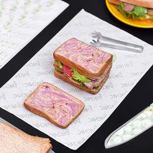 Custom Printed Coated Eco-Friendly Greaseproof Food Grade Wrapping <b>Paper</b> <b>for</b> Sandwich Burger Dessert Bread Recyclable Wax - Product Image 3