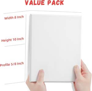 4 packs de <span class=keywords><strong>toile</strong></span> tendue pour la peinture 8x10 pouces 100 pour cent de <span class=keywords><strong>toile</strong></span> <span class=keywords><strong>vierge</strong></span> en coton pour l'art de l'huile acrylique - Product Image 3