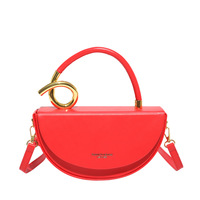 Trendy Minimalist PU Deri Yarım Ay Çantası, Kadınlar için Vintage Eskitilmiş Estetik Omuz Çantası, Y2K Retro Hobo Çanta