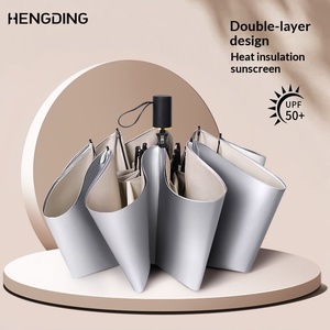 <span class=keywords><strong>Parapluie</strong></span> pliant double couche anti-collision en tissu argenté, isolant et rafraîchissant, double usage, protection solaire, protection UV, coupe-vent - Product Image 5