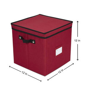 Caja de Almacenamiento Navideña con Compartimentos y Tapa con Cierre, de Oxford, Grande, para Guardar Bolas de Navidad - Product Image 3