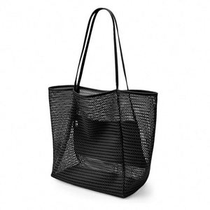 Sac fourre-tout de voyage portable en nylon résistant, couleur unie, pour femmes, pliable, pour les vacances d'été, sac à bandoulière de plage avec logo personnalisé - Product Image 3