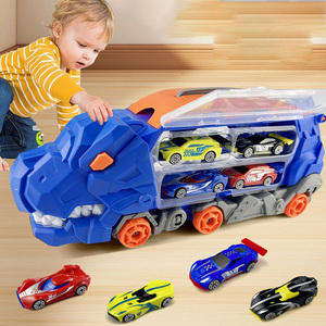 Transport <strong>Dinosaur</strong> Truck with 4 Mini <strong>Cars</strong> Kids Carrier Vehicles <strong>Toys</strong> Set Tyrannosaurus Rex Transport <strong>Toys</strong> <strong>Cars</strong> and Trucks - Product Image 3
