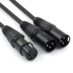 מפעל OEM 3 פין XLR נקבה XLR זכר תיקון Y כבל מאוזן מיקרופון ספליטר כבל אודיו מתאם