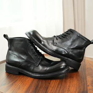 Mocassins pour hommes en cuir brun de haute qualité, fabriqués au Royaume-Uni, style rétro, cuir lavé, Goodyear Welted, lacets, brogues imperméables - Product Image 6