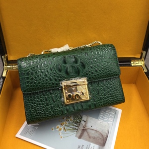 Bolso de Hombro de Piel de Cocodrilo para Mujer, Bolso Bandolera Casual con Cadena, Bolso de Mano Pequeño con Solapa y Cierre Dorado Vintage para Damas - Product Image 6