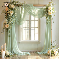 ANNIELU Rideaux et draperies en tissu de mousseline transparente bleu poussière pour décor de scène de mariage et événements, taille et couleur personnalisables