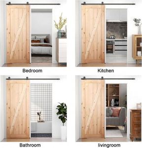 WEKIS Modern Sliding Barn Door Hardware Durable <b>Flat</b> Carbon Steel Brass Track System Soundproof Remote Control Easy <b>Screw</b> - Product Image 6