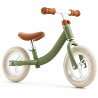 Vélo d'équilibre rétro vert menthe pour enfants, cadre en acier/alliage d'aluminium pas cher, pneus gonflables de 10 pouces, vélo d'apprentissage sans pédales, cuir