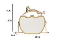 Sac de Soirée de Luxe pour Femme avec Chaîne en Métal, Pochette à Épaule Designer en Acrylique, Sacs de Fête et de Mariage pour Dames