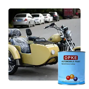 OPKE品牌高光1k面漆透明黄色边缘三轮车漆，具有良好的附着力，用于汽车油漆涂层修复