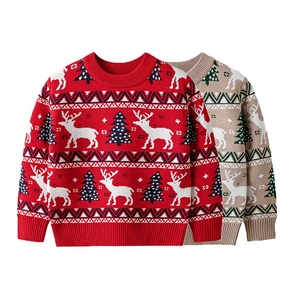 <span class=keywords><strong>Pull</strong></span>-over en viscose/coton écologique respirant pour enfants, motif animal, <span class=keywords><strong>pull</strong></span> de <span class=keywords><strong>Noël</strong></span> en jacquard à col rond pour garçons - Product Image 6