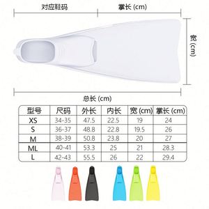 Nueva alta calidad Fin Swim TPR PP Buceo Swim Filpper Diseño clásico Scuba Long Diving Fins - Product Image 6