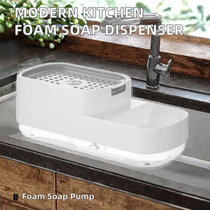 Dispensador de Jabón de Manos Manual con Espuma, Estilo Moderno JYH, con Caja de Almacenamiento para Esponja (Plástico, 1 Año de Garantía) - Product Image 2