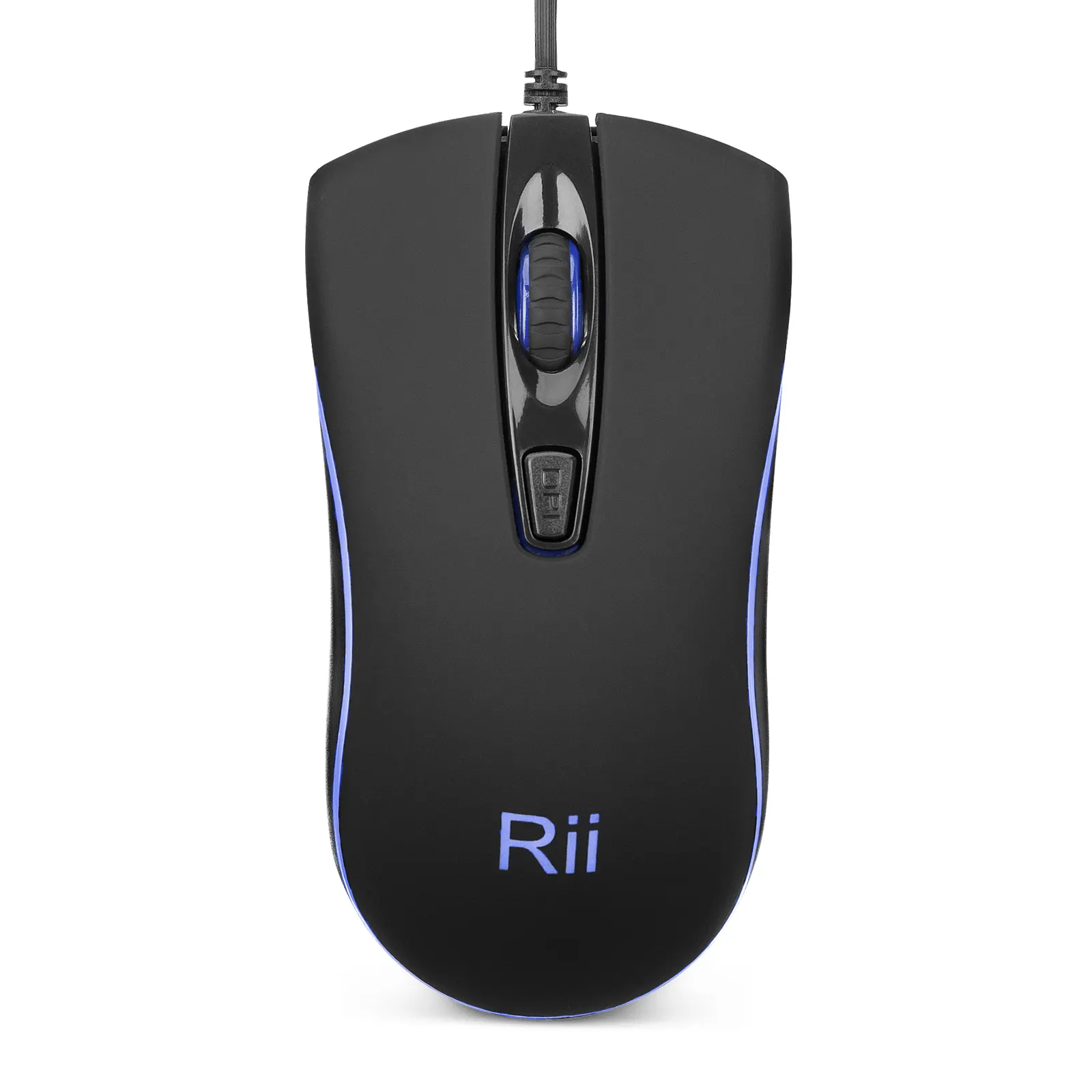 Wired Mouse Rii RM105 USB Computer Mouse Blue LED Optical 1600 DPI Office Mice for PC Computer Laptop Desktop Windows